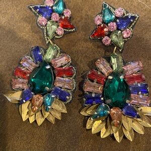 Fun vintage looking bejeweled earrings